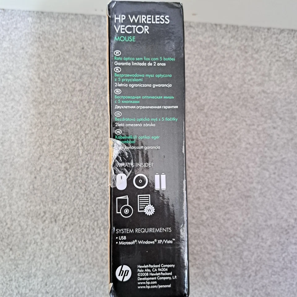 HP Wireless Vector Mouse 2008 Brand New Sealed Retro Hardware Windows Microsoft - Image 4 of 4