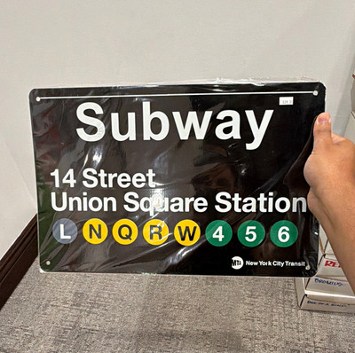 MTA NYC Subway 14 St Union Square Station Sign Plaque L N Q R W 4 5 6