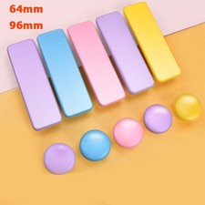 Colorful Solid Wood Door Pulls Dresser Drawer Knobs Kitchen Cabinet Kids Handle