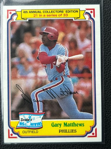 Gary Matthews #21 1984 Drake's card