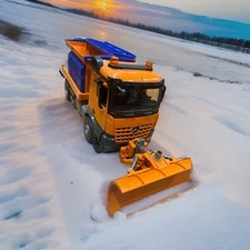 BRUDER Mercedes-Benz Arocs Snow Plow Truck 03685 w/ Blade & Salt Spreader NICE!