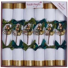 Robin Reed H5 Christmas Evergreen Pinecones 6 - 12" Party Crackers 6617PICCAD...