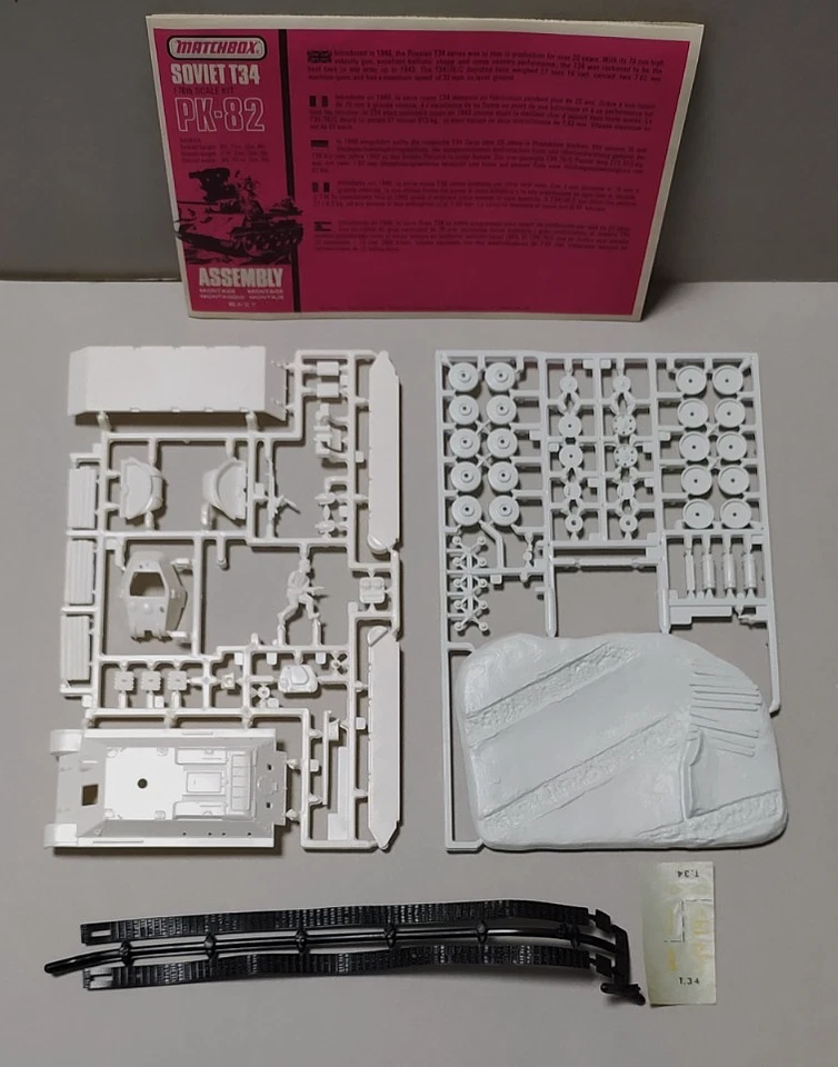 MATCHBOX  USATO 1:76 KIT CARRO ARMATO SOVIET  T.34 / 76C  CON DIORAMA   PK-82 - Immagine 3 di 3