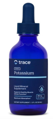 Trace Minerals Ionic Potassium Liquid Supplement Brain Muscle Function 2 fl oz