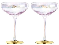 Holographic Coupe Glass Set - Mr & Mrs