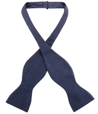 Antonio Ricci SELF TIE Bow Tie Solid NAVY BLUE Color Ribbed Pattern Mens BowTie