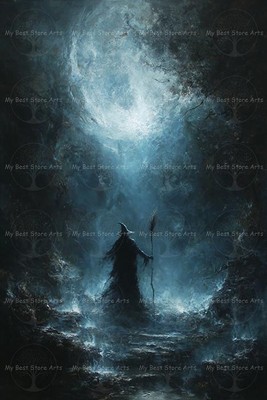 WITCH ENCHANTED FOREST ART PRINT, Witchy Gothic Poster, Fantasy Halloween Decor