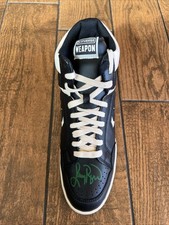 Celtics Larry Bird Signed Left Black & White Converse Weapon Shoe PSA Witnessed