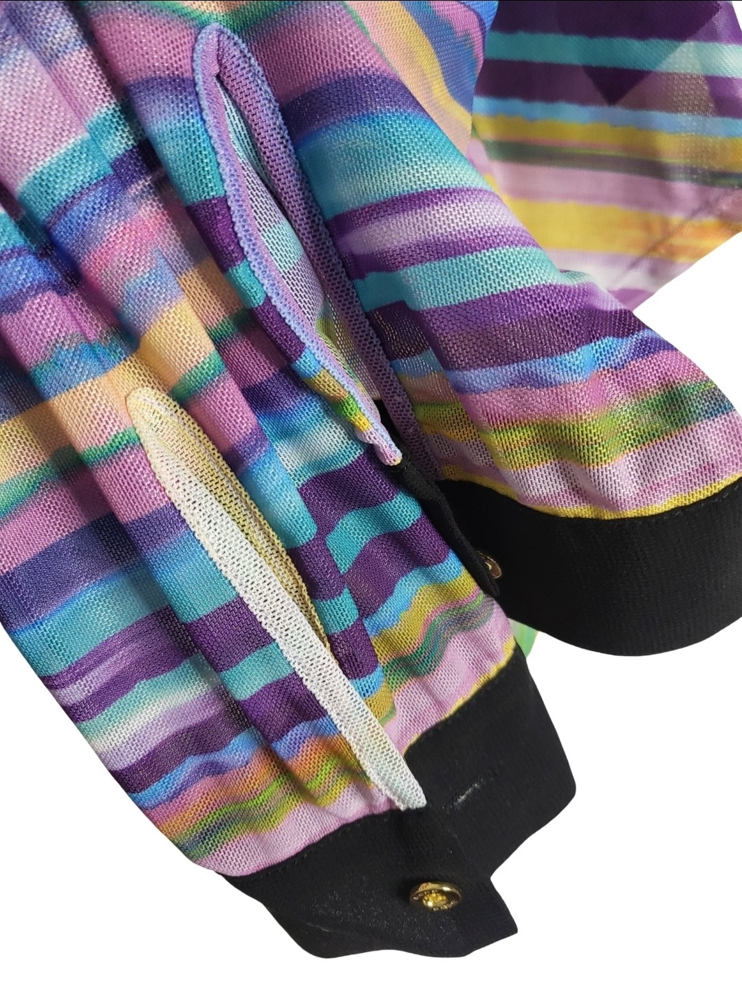 Bebe Multicolored Horizontal Striped Pattern Long… - image 4