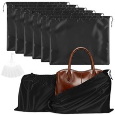 6 Pack Satin Dust Bags for Purses and Handbags - Purse Storage Organizer with