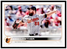 2022 Topps Zac Lowther Card RC Baltimore Orioles #133