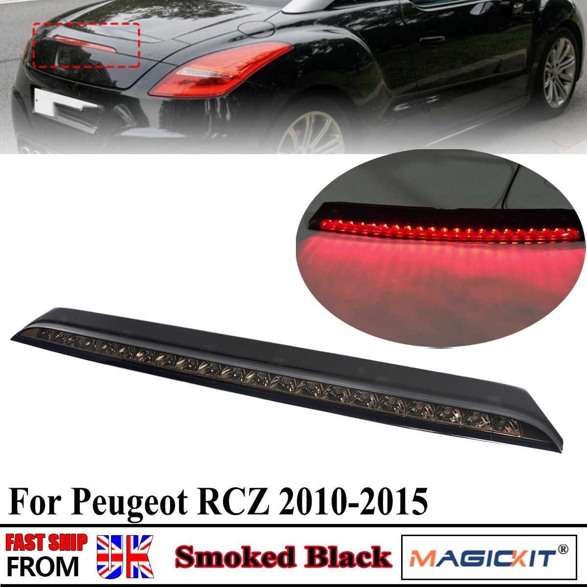 Rear Brake Light Third Stop Lamp Light 8K9945097 For Audi A4 RS4 B8 Avant Black