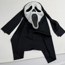 Ghost Face Scream Movie Mask Black Hood Halloween Costume 2012 9206 No Glow