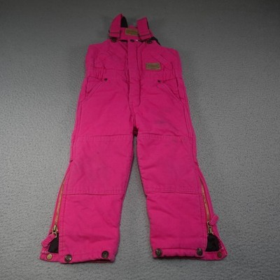 CE Schmidt Overall Girls 3T Pink Bib Insulated Canvas Workwear Pants Thick Warm