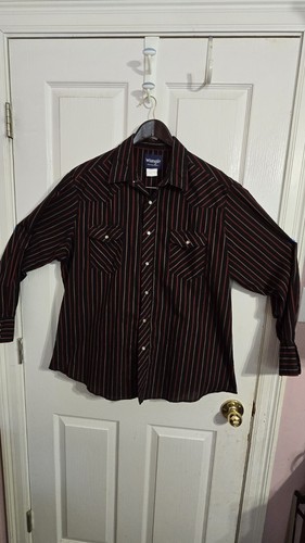 Camicia da cowboy western Rock 47 Wrangler uomo nera perla a scatto taglia small - Foto 12 di 12