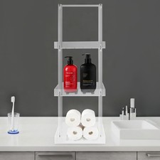 Acrylic Standing Shower Shelf 3 Tier Shower Organizer Stand Corner Shower Caddy