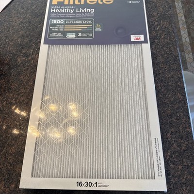 2 pack Filtrete 16x30x1, AC Air Filter, MPR 1500, Healthy Living 16x30x1 *NEW*