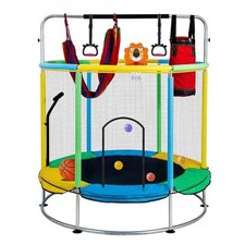 GENERIC TRAMPOLINE FOR KIDS WITH ANTI-ROLLOVER ROUND BOTTOM AND -  MULTICOLOR