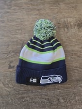 New Era NFL Seattle Seahawks Logo Og Colors Striped Team Fan Beanie Hat Cap Nwt