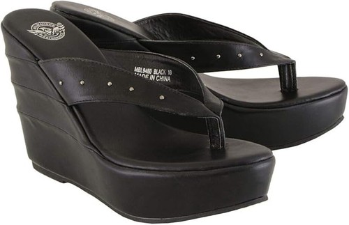 MILWAUKEE PERFORMANCE WOMEN'S ANTI SLIP STUDDED WEDGE SANDALS - SAJY - Picture 1 of 7