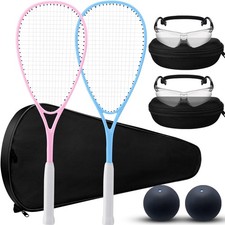 2 Pack Beginner Squash Racquet Set Includes 2 Racquets with Racket Bags 2 Anti F