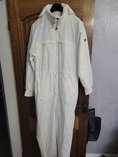 Fila Vintage 1980s Alpine White One Piece Ski Suit Mens Size M Hooded Riri Zips 