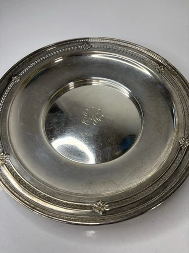 Monogrammed Sterling Silver Wallace Silversmiths 9" Plate ~4.2–4.6 troy oz.