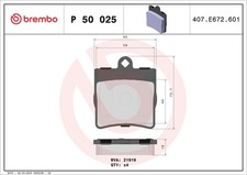 BREMBO Bremsbelagsatz Scheibenbremse PRIME P 50 025 f&uuml;r KLASSE MERCEDES SLK CLK