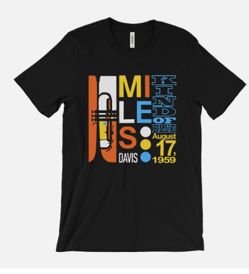 Miles Davis Kind Of Blue T-Shirt - jazz music - john coltrane - blue note vntg
