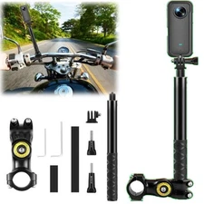Motorcycle Mount Bracket with Invisible Selfie Stick Compatible with Insta360...