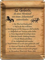 Blechschild 40X30 Cm Gebote Pferdestall Schweinestall Spruch Zitat Deko Geschenk