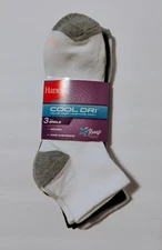 Hanes  Women's  Cool Dri  Ankle Socks  3-Pack  Shoe size 5-9  NEW