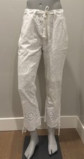 NWT Sundance Catalog White Cropped  Everyday Eyelet Pants  Size 4 128