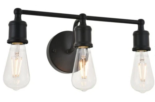 Elegant Lighting Serif LD4028W16BK Black 3-Light 15" W Bathroom Vanity Light - Picture 2 of 12