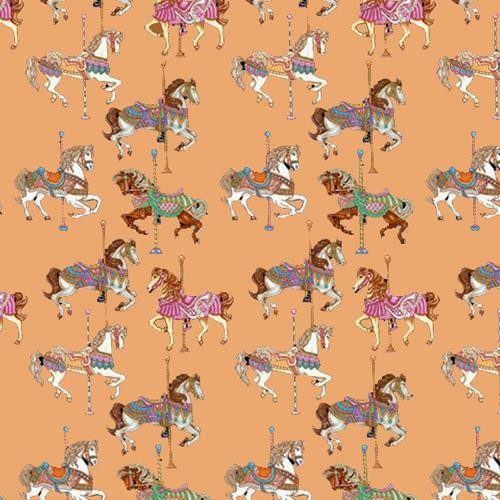 Dolls House Wallpaper Carousel Horses 1:24 Nursery Paper 1/2in Miniature Print
