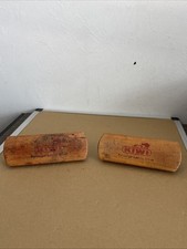 Vintage KIWI Shoe Shine Brush Buffers Wood Advertising Pair