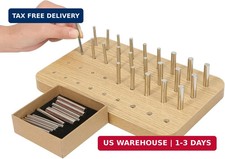 36-Hole Wooden Pegboard for Occupational Therapy, Hand Therapy Peg Board with 3