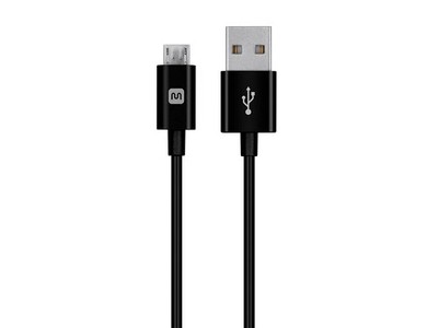 Monoprice USB-A to Micro B Cable - 3ft - Black, 2.4A, 22/30AWG - Select Series