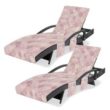 Lounge Chaise Chair Towel Covers (Pack Of 2), Beach Chair Cover Pink Morocco