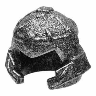 LEGO Minifigure Speckle Black Silver Headgear Helmet Castle Cheek Protection