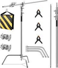 C Stand with Boom Arm, 10.8Ft/330Cm Heavy Duty Photography Light Stand Kit