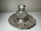 1844 Charles Boyton I Sterling Silver Inkstand Cut Crystal Inkwell London 224g — photo 6