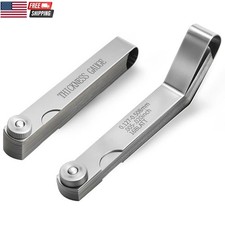 2PCS Feeler Gauges Set Stainless Steel Straight  Angled Thickness Gauge Tool SA
