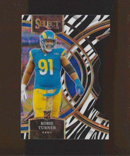 2023 Panini Select Zebra Die-Cut Prizm Kobie Turner #131 RC Rams