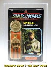 Vintage Kenner Star Wars Carded POTF 92 Back Luke Battle Poncho Action Figure...