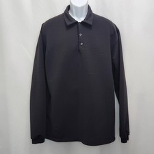 Nike Golf Sphere Dry Polo Shirt Mens Large L Black Long Sleeve Performance X 02