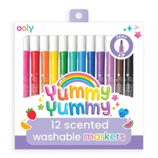 OOLY Yummy Yummy Scented Washable Markers Set of 12 Fruit Scents for Kids