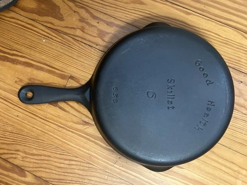 Vintage Griswold 656 GOOD HEALTH SKILLET 6 9" Cast Iron Skillet