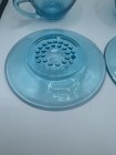 Vintage Hazel Atlas Capri Azure Blue Hobnail Glass Pair of Cups & Saucers Set — photo 5