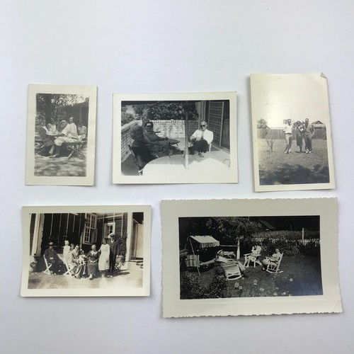 Vintage Black and White Photo Lot of 20 Backyard Summer People Family Party - Picture 2 of 6